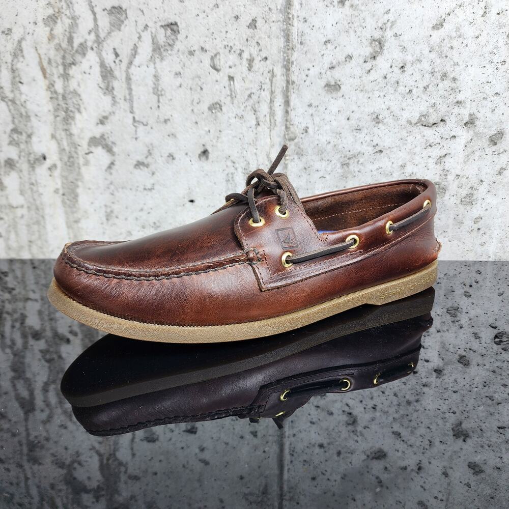 Sperry Authentic Original 2-Eye Boat Shoes Men's Size 10.5 Amaretto Leather